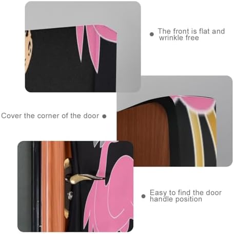 Susiyo Black Flamingos Halloween Door Cover