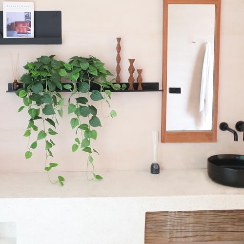 Fake Pothos Hanging Plants Set of 2 Green Artificial Plants
