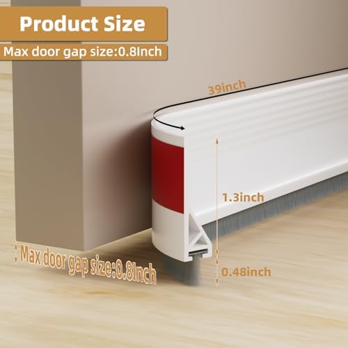 cuysfead 2Pack Door Draft Stopper with Brush and Strong Adhesive