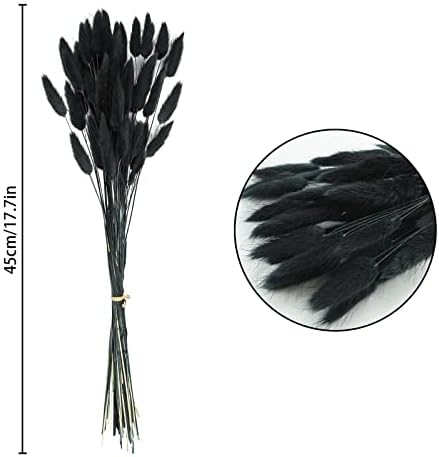 Uieke 17 Inch Black Dried Bunny Tails for Decor