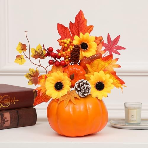 Ochine 12 Inch Artificial Pumpkin Fall Decor