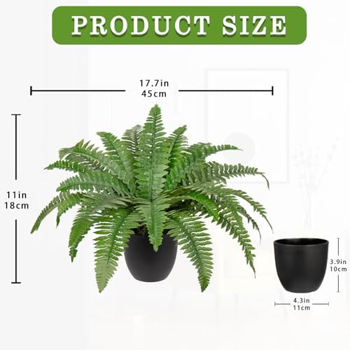 Hollyone 177 Inch Fake Fern Potted Plant
