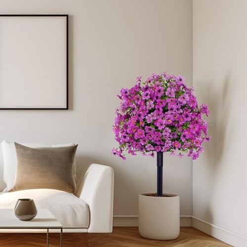 23in Artificial Violet Topiary Tree with Ground Spike