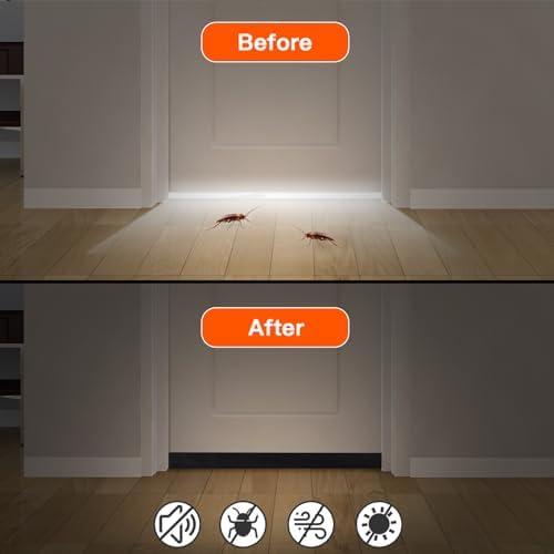 GDHOMM Adjustable Door Gap Weather Stripping Draft Stopper 30-36 Inches Black