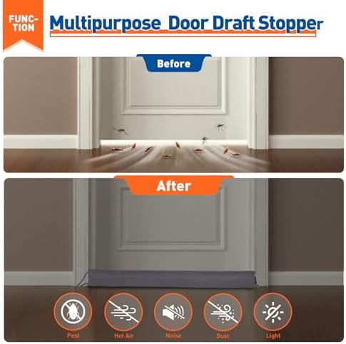 MAGZO Door Draft Stopper 32 Inch Gray