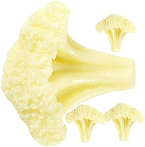 Amosfun Artificial Cauliflower Broccoli Slices 16 Pack