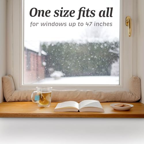 Draft Stopper for Window Sill 47 Inches - Beige