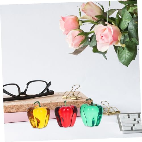 Zerodeko 3pcs Crystal Chili Pepper Figurines