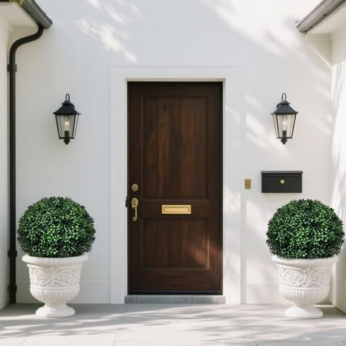 Realistic Artificial Boxwood Ball Topiary Set of 2