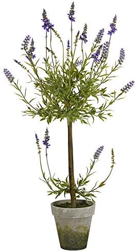 Nearly Natural 34in Lavender Single Ball Topiary Artificial Tree