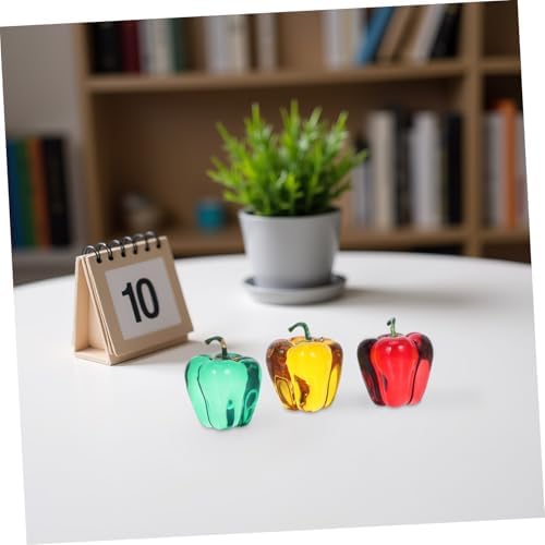 Zerodeko 3pcs Crystal Chili Pepper Figurines