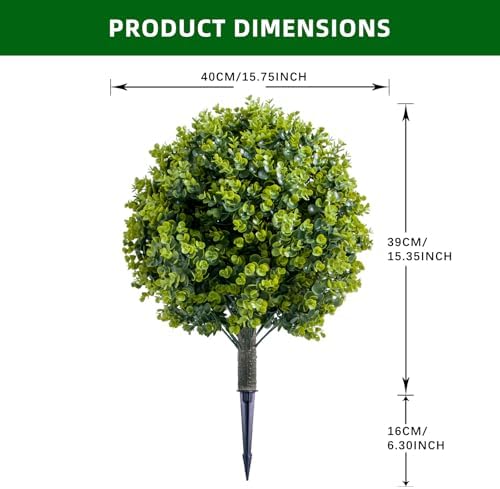 MegaChoice Artificial Topiary Ball Tree Set of 2 236 Inch