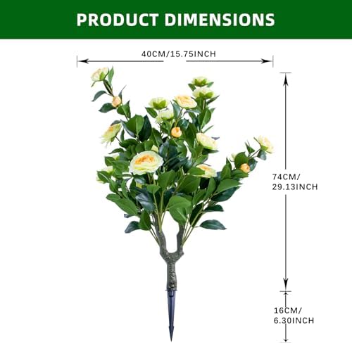 Gaderth 354 Inch Artificial Topiary Tree Set Yellow Camellia