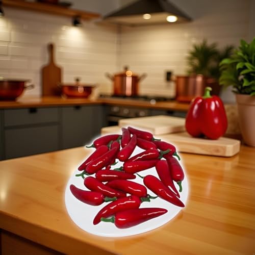 20Pcs Artificial Chili Peppers for Home Kitchen Photography Decor