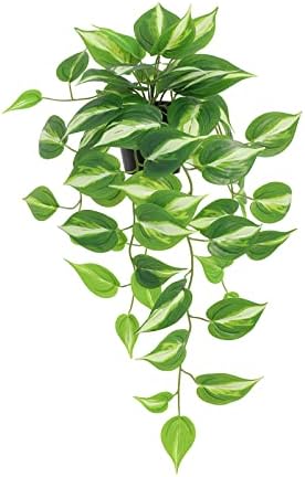 LuckyGreenery Artificial Devils Ivy Golden Pothos Hanging Plant 26in
