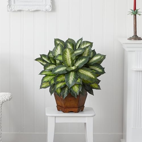 Nearly Natural 24in Golden Dieffenbachia Silk Plant