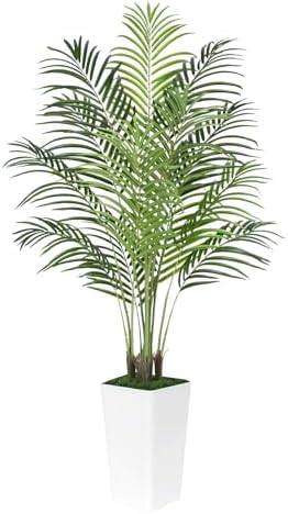 5ft Artificial Palm Tree with White Planter