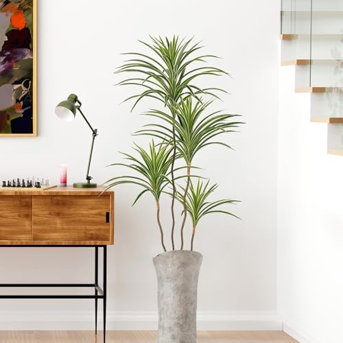 YEPDIN Artificial Dracaena Plant 4 Ft Indoor Fake Tree in Pot