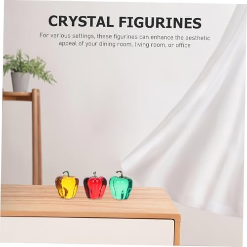 Zerodeko 3pcs Crystal Chili Pepper Figurines