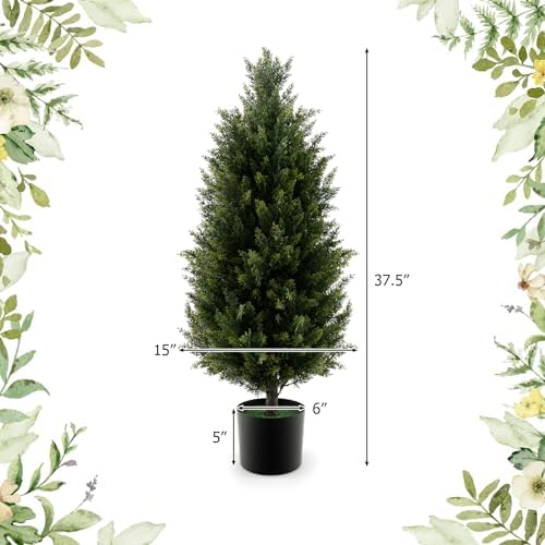 Goplus 3FT Artificial Cedar Tree Set of 2