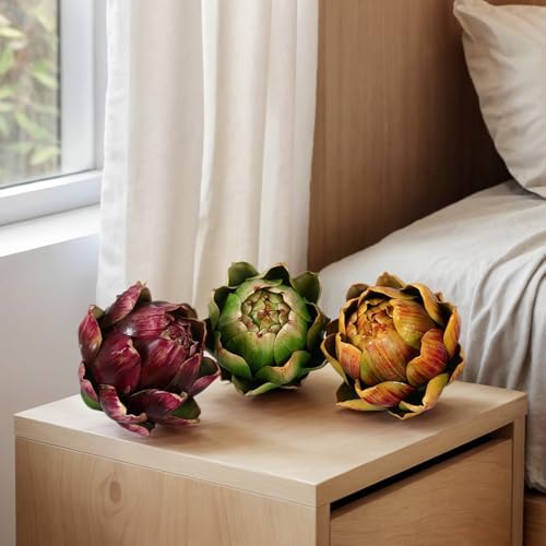 DKALIO Artificial Artichoke Decoration Purple Small 3 pcs