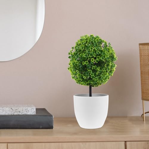 2pcs Artificial Topiary Plants Potted Decor for Home Office