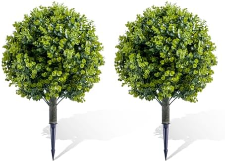 MegaChoice Artificial Topiary Ball Tree Set of 2 236 Inch