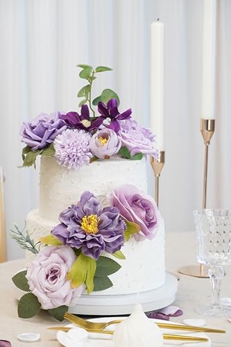 Piklado Artificial Flower Box Set Lavender Dark Purple