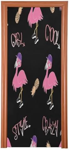 Susiyo Black Flamingos Halloween Door Cover