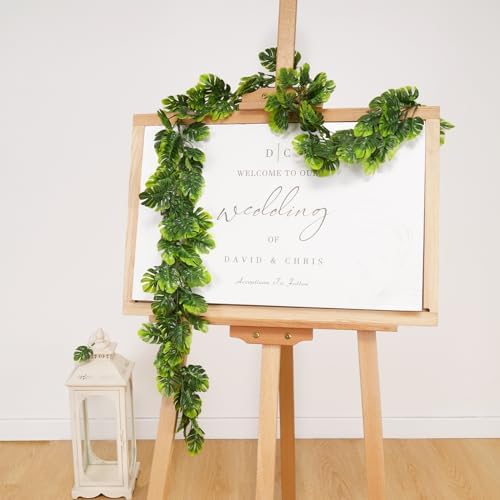 Dolicer 4Pcs Artificial Monstera Leaf Vines Hanging Garland