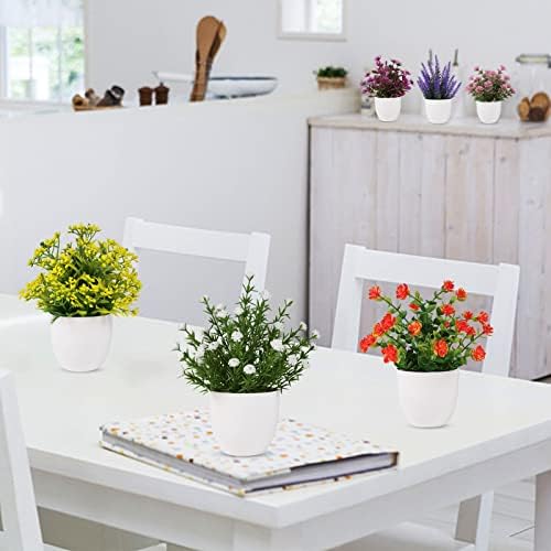 Yoratee Artificial Flower Potted Plants 6pcs Indoor Decor