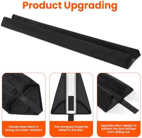 GDHOMM Adjustable Door Gap Weather Stripping Draft Stopper 30-36 Inches Black