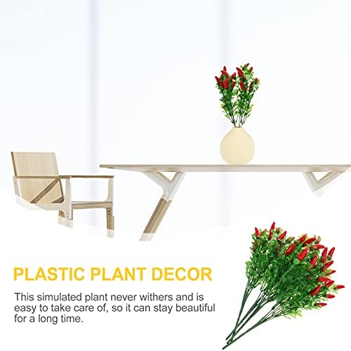 4pcs Vibrant Plastic Chili Pepper Bouquet Artificial Decor