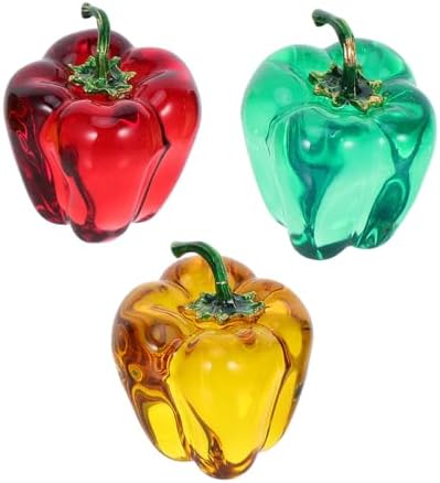 Zerodeko 3pcs Crystal Chili Pepper Figurines
