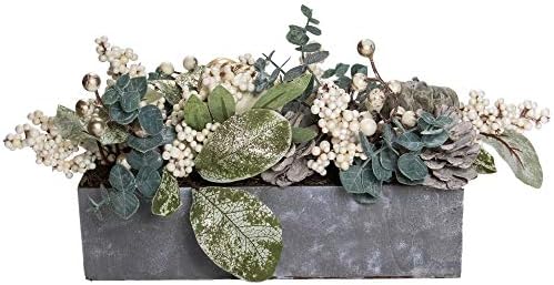 Northlight 1025 Inch Neutral Pumpkin and Leaves Fall Floral Arrangement