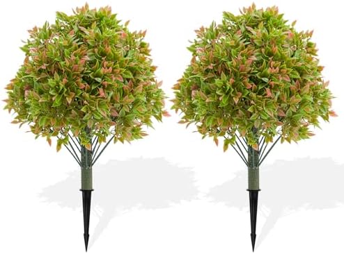 UNADRA Artificial Topiary Ball Plants Set of 2 236 Inch Height