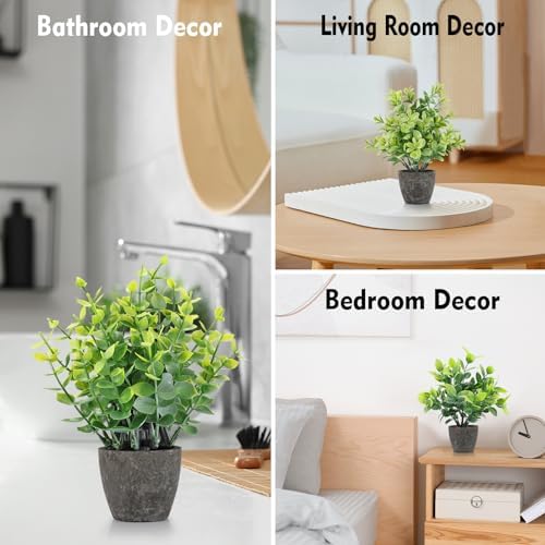 4 Pack Artificial Plants Ceramic Pots Indoor Decor