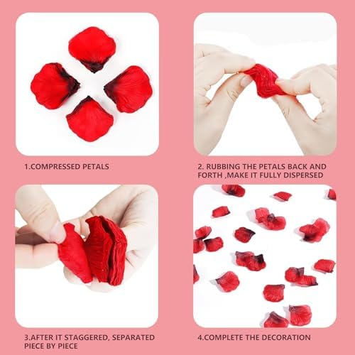 DomeStar 2000pcs Red Rose Petals Artificial Flowers