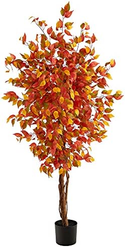 Nearly Natural 6ft Autumn Ficus Artificial Tree
