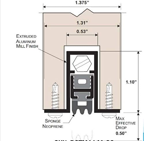 TMS Automatic Door Seal - Narrow Profile Soundproofing Strip