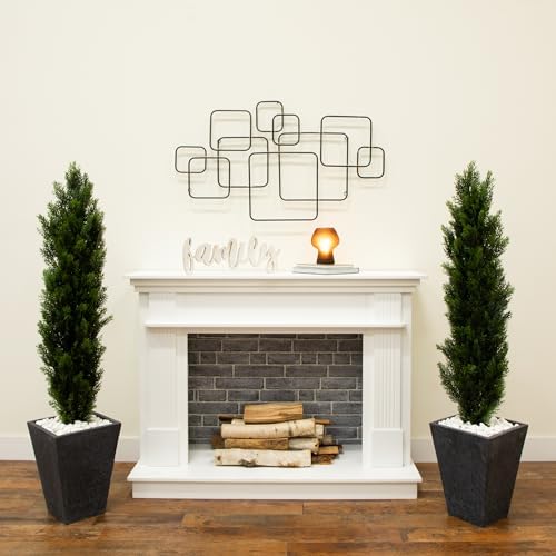 Nearly Natural 4ft Cedar Topiary Artificial Trees Set of 2