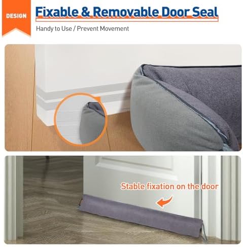 MAGZO Door Draft Stopper 32 Inch Gray
