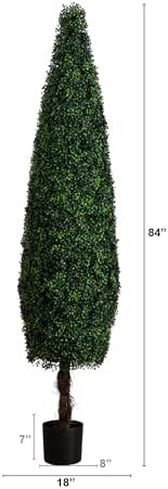 Nearly Natural 7-Foot Artificial Boxwood Topiary Tree