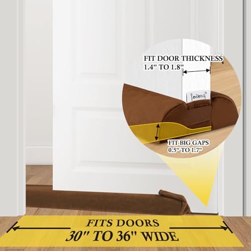 Fowong Door Draft Stopper 36 Inch Soundproof Seal Brown