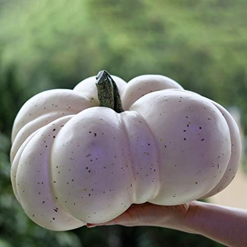 Large Artificial Pumpkin with White Speckles for Fall Decor