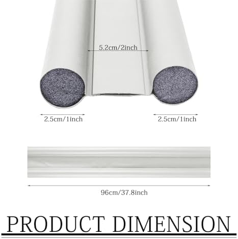 Double Door Draft Stopper 37 Inch Soundproof Windproof