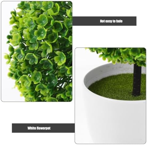 2pcs Artificial Topiary Plants Potted Decor for Home Office