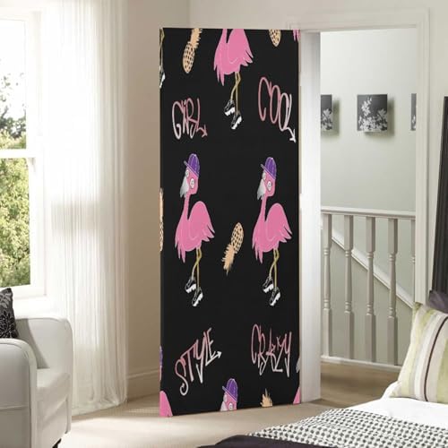 Susiyo Black Flamingos Halloween Door Cover