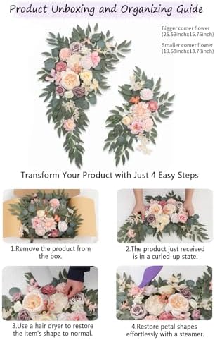 BMQDSM Faux Flowers Wedding Arch Kit Dark Pink