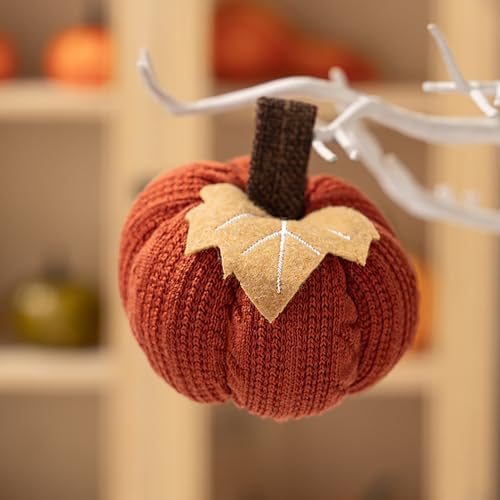 BestAlice Artificial Crochet Knit Pumpkins Set of 3